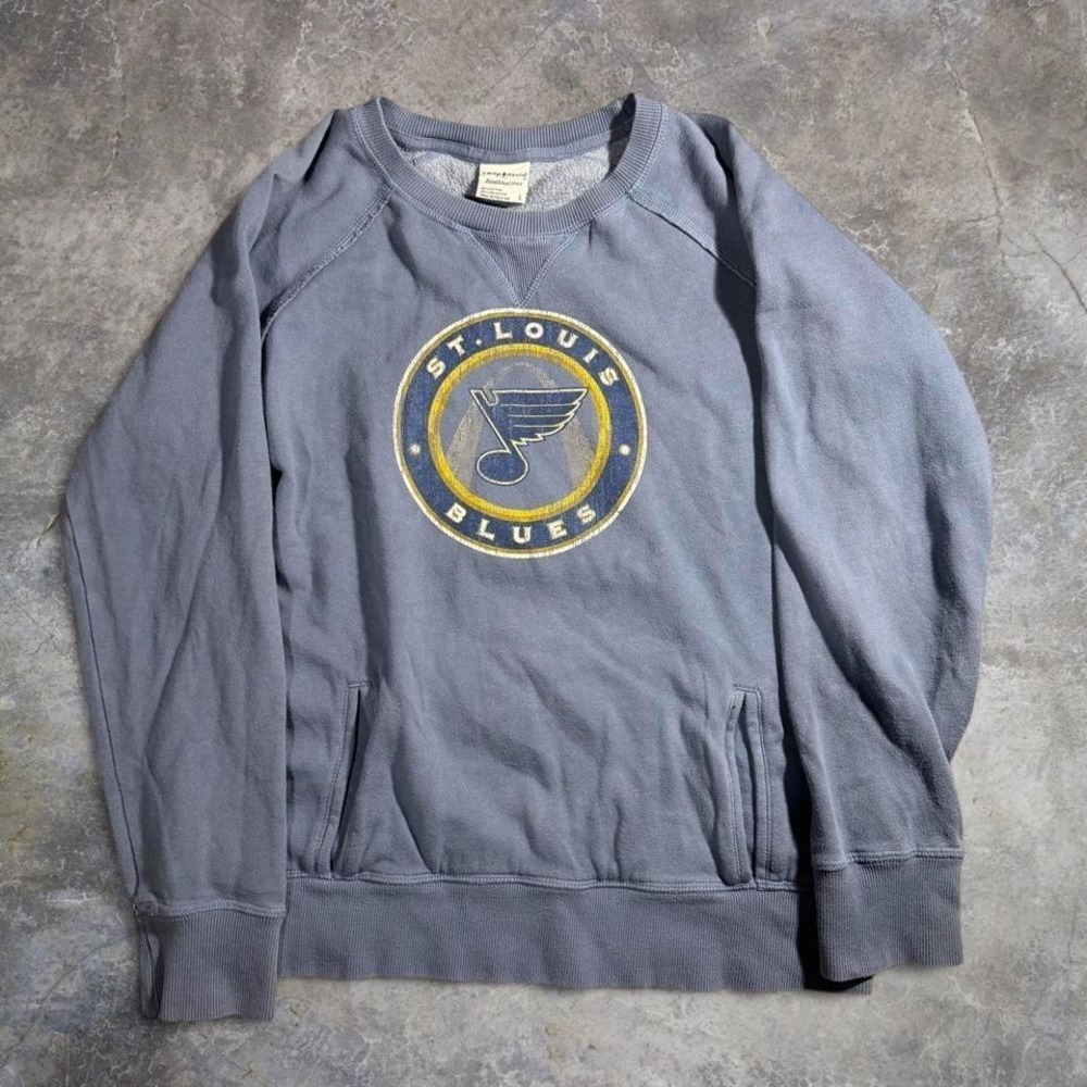 Vintage Camp David St. Louis Blues NHL Crewneck with Pockets sweatshirt Size L